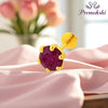 14K Yellow Gold Rhodolite Cubic Zirconia Stone Single Stud Earrings for Men & Women | 5.5MM (S-EAR102-5.5MM-RHODOLITE)