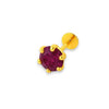 14K Yellow Gold Rhodolite Cubic Zirconia Stone Single Stud Earrings for Men & Women | 5.5MM (S-EAR102-5.5MM-RHODOLITE)