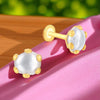 Premokshi 6mm Pure 14-Karat Gold Swarovski Pearl Ear Stud (G-EAR103-6MM)
