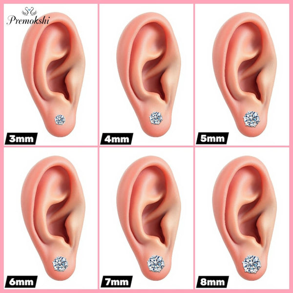 Premokshi 3mm 925 Sterling Silver Stud Earrings (S-ER103-3MM)