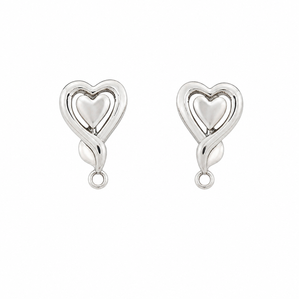 Premokshi 925 Sterling Silver Heart Stud Earrings for Women (S-ER116)
