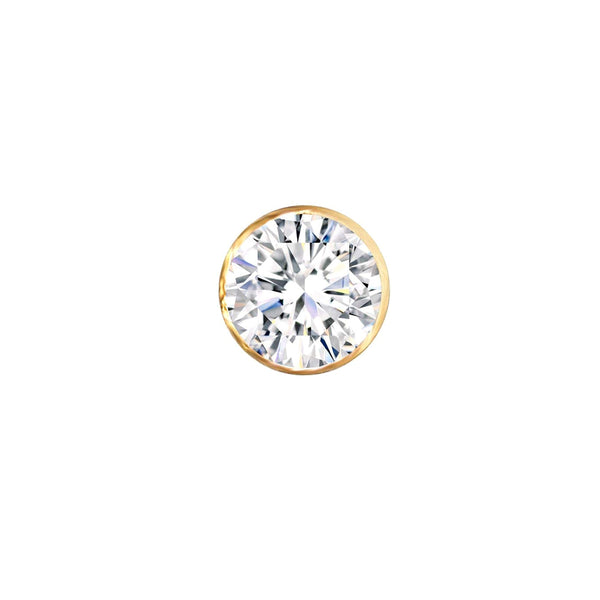 Premokshi 2mm Pure Yellow Gold CZ Nose Pin