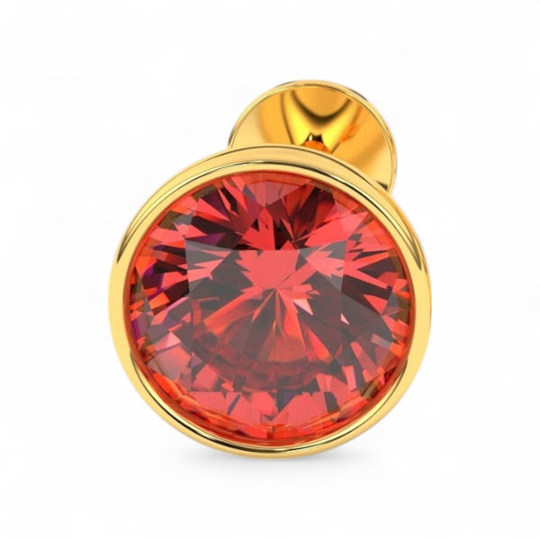 14Kt Pure Yellow Gold Red Cubic Zirconia (CZ) Stone Nose Pin 4MM with Purity Certificate (G-NPS101-RED-4MM)