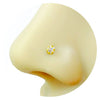 Pure YellowGold Nose Pin for Women & Girls (NPW101-WHITE-2.5MM)