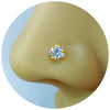 Pure Yellow 14-karat Gold Nose Pin (NPW101-WHITE-3.5MM)
