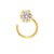 Pure Yellow GoldNose Pin for Women & Girls (NPW101-WHITE-4MM)