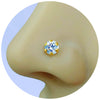 Pure Yellow GoldNose Pin for Women & Girls (NPW101-WHITE-4MM)