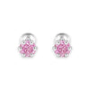 Premokshi 925 Silver Solitaire Stud Earrings with Round Brilliant Cubic Zirconia | Sterling Silver Earrings for Women & Men (Light Pink - 5MM)