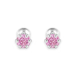 Premokshi 925 Silver Solitaire Stud Earrings with Round Brilliant Cubic Zirconia | Sterling Silver Earrings for Women & Men (Light Pink - 5MM)