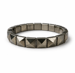 Pyrite Pyramid Bracelet for Wealth & Success | Natural Crystal Healing Bracelet for Men & Women | Money Attraction Stone Bracelet