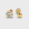 Premokshi 5.5mm Pure 14-Karat Gold Ear Stud (G-EAR102-5.5MM-WHITE)